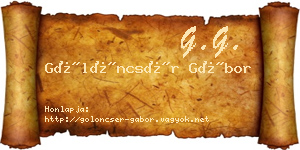 Gölöncsér Gábor névjegykártya