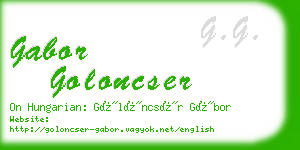 gabor goloncser business card
