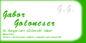 gabor goloncser business card
